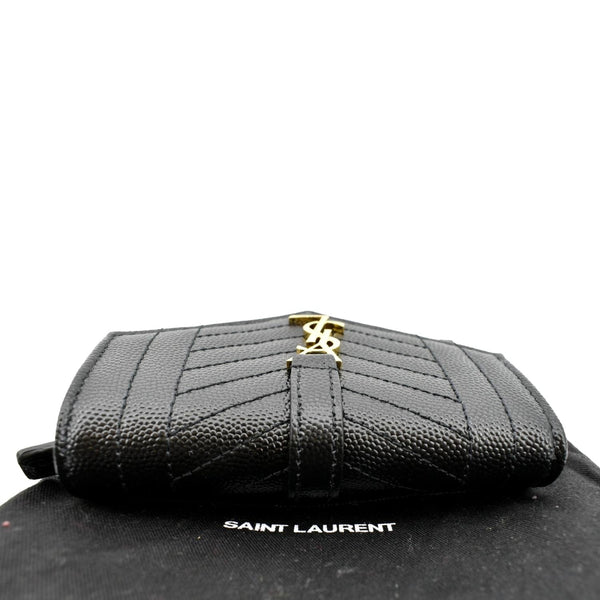 YVES SAINT LAURENT Gaby Small Envelope Quilted Leather Wallet Black