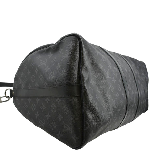 LOUIS VUITTON Keepall 55 Bandouliere Monogram Eclipse Travel Bag Black