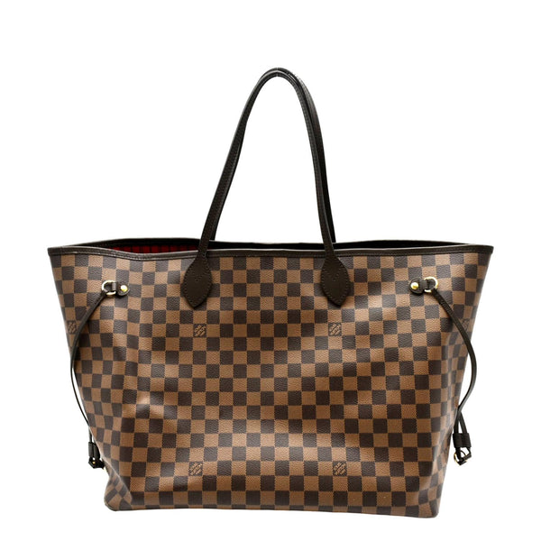 LOUIS VUITTON Neverfull GM Damier Ebene Tote Shoulder Bag Brown