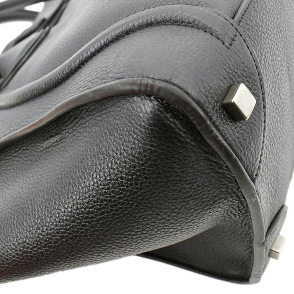 CELINE Drummed Mini Luggage Calfskin Leather Tote Bag Black