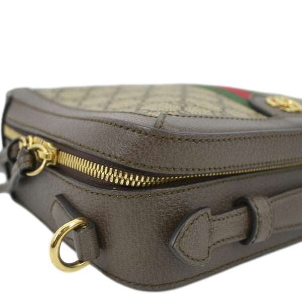 GUCCI Ophidia Web Small GG Supreme Canvas Shoulder Bag Beige 550622