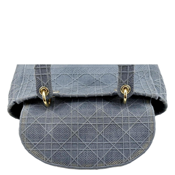 Christian Dior Lady D-Lite Canvas Crossbody Bag in denim blue color - Open