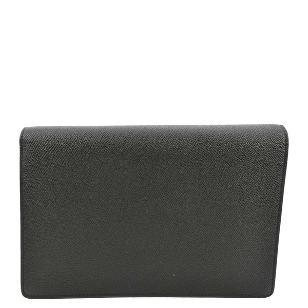 CHRISTIAN DIOR Long Saddle Leather Crossbody Chain Wallet Black