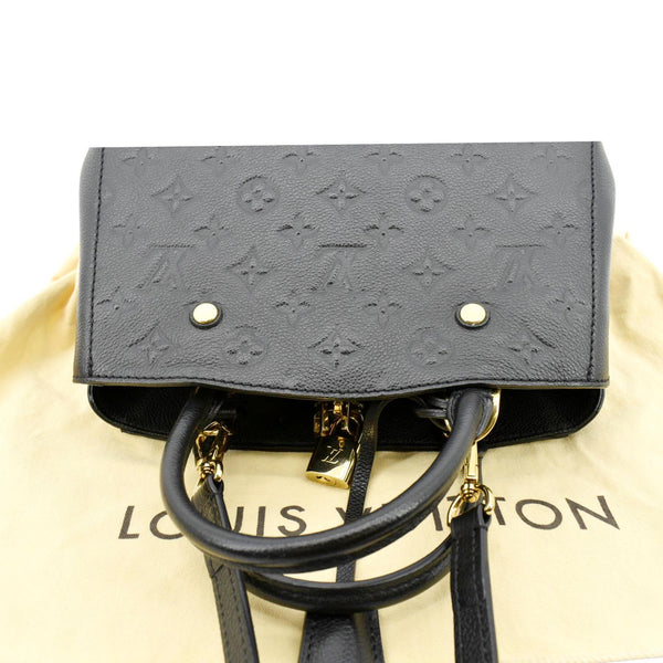 LOUIS VUITTON Montaigne BB Monogram Empreinte Leather Satchel Bag Black