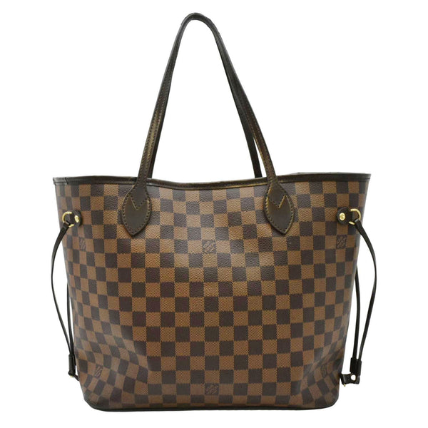 LOUIS VUITTON Neverfull MM Damier Ebene Tote Bag Brown
