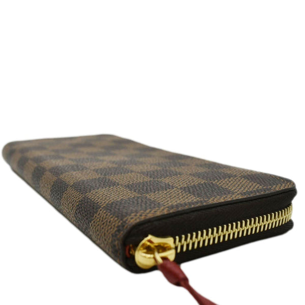 LOUIS VUITTON Clemence Damier Ebene Zippy Wallet Brown