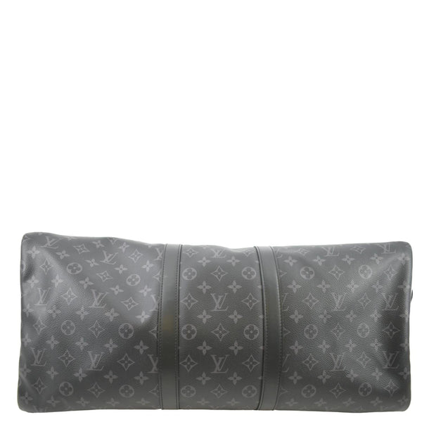 LOUIS VUITTON Keepall 55 Bandouliere Monogram Eclipse Travel Bag Black