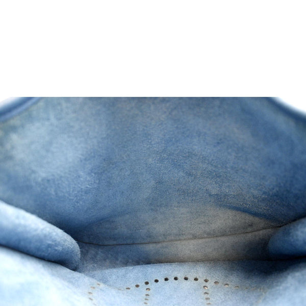 HERMES Evelyne GM Taurillon Clemence Crossbody Bag Blue