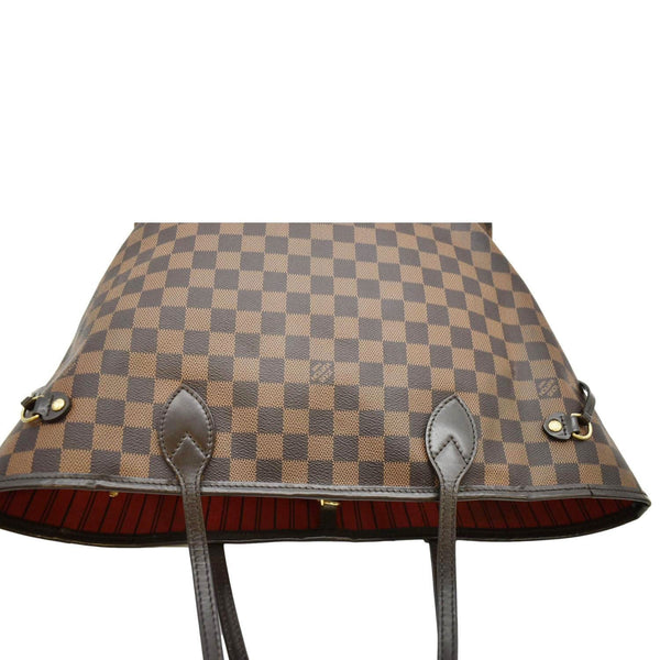 LOUIS VUITTON Neverfull MM Damier Ebene Tote Bag Brown
