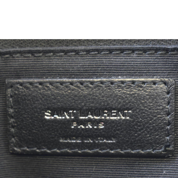 YVES SAINT LAURENT Niki Baby Crinkle Leather Shoulder Bag Black
