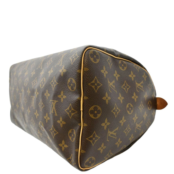 LOUIS VUITTON Speedy 35 Monogram Canvas Satchel Bag Brown
