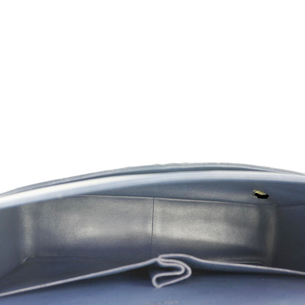 CHANEL Classic Double Flap Quilted Patent Leather Shoulder Bag Navy Blue