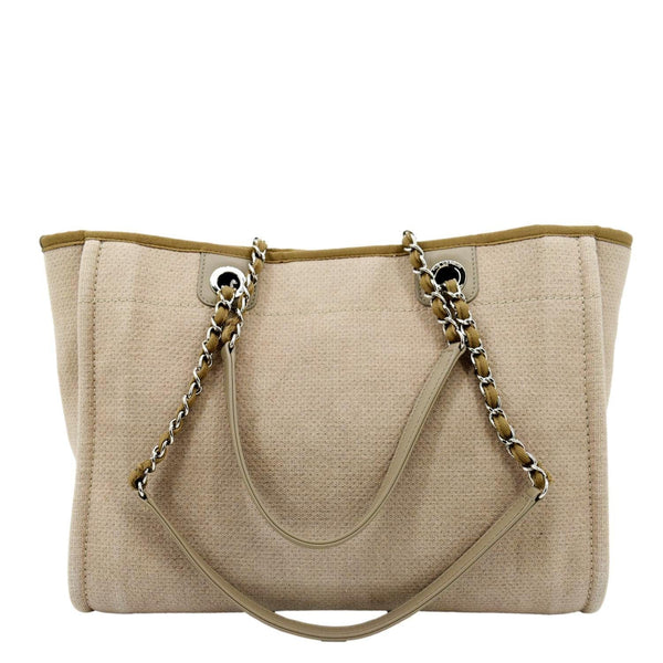 Chanel Deauville Canvas Tote Bag in Beige color