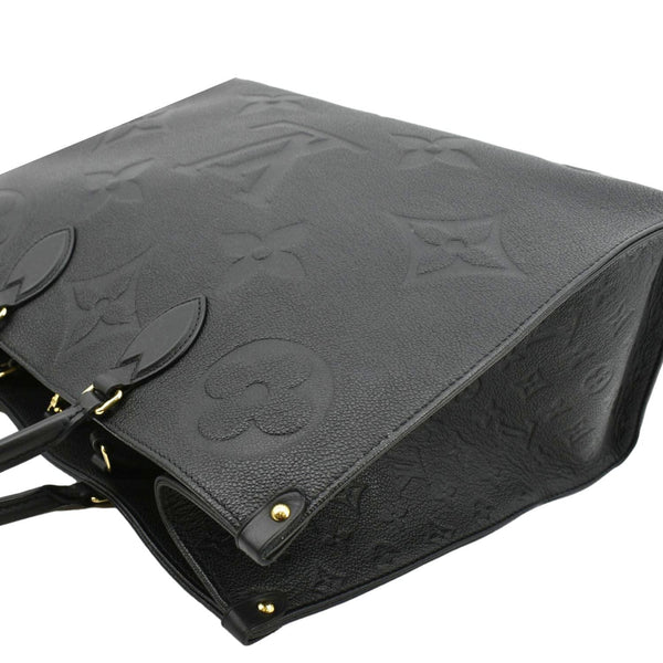 LOUIS VUITTON Onthego GM Monogram Empreinte Leather Tote Shoulder Bag Black