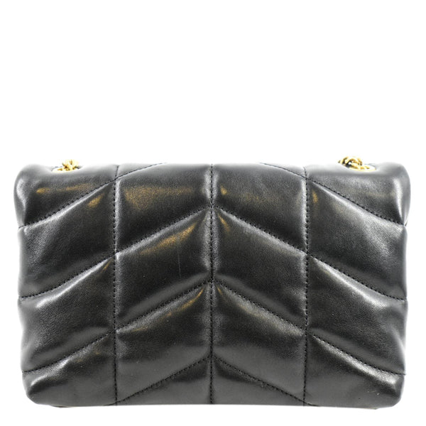 YVES SAINT LAURENT Toy Loulou Puffer Quilted Lambskin Leather Crossbody Bag Black