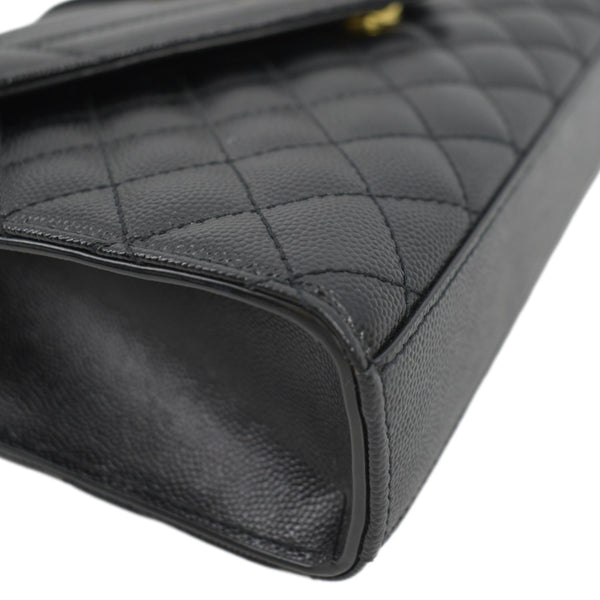 YVES SAINT LAURENT Envelope Flap Matelasse Leather Crossbody Bag Black