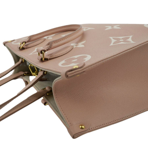 LOUIS VUITTON Onthego MM Giant Monogram Empreinte Leather Tote Shoulder Bag Rose Trianon