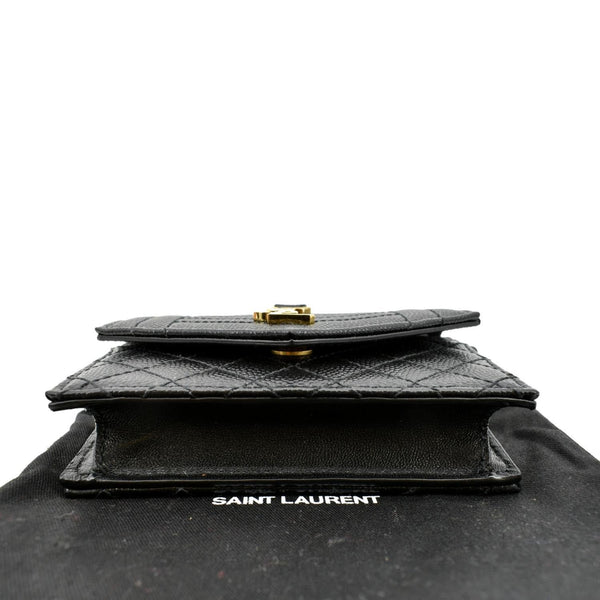 YVES SAINT LAURENT Gaby Small Envelope Quilted Leather Wallet Black