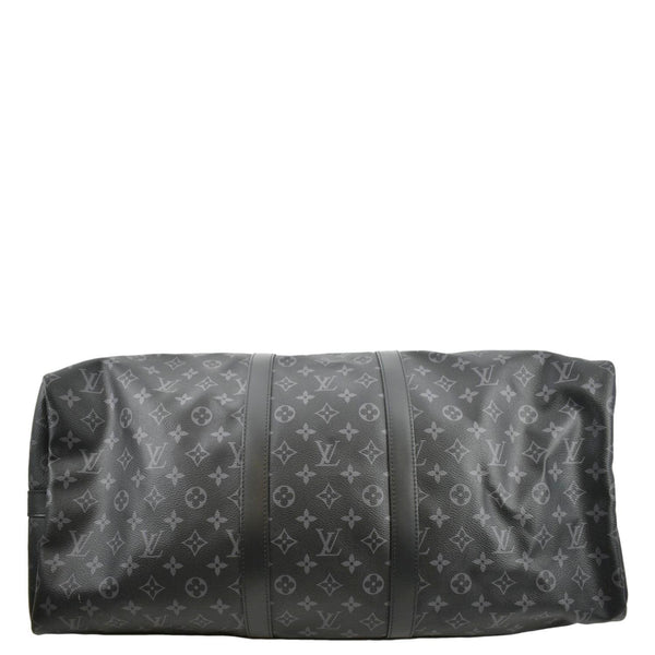 LOUIS VUITTON Keepall 55 Bandouliere Monogram Eclipse Travel Bag Black