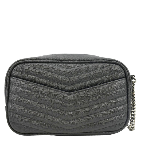 YVES SAINT LAURENT Lou Chevron Leather Camera Crossbody Bag Black