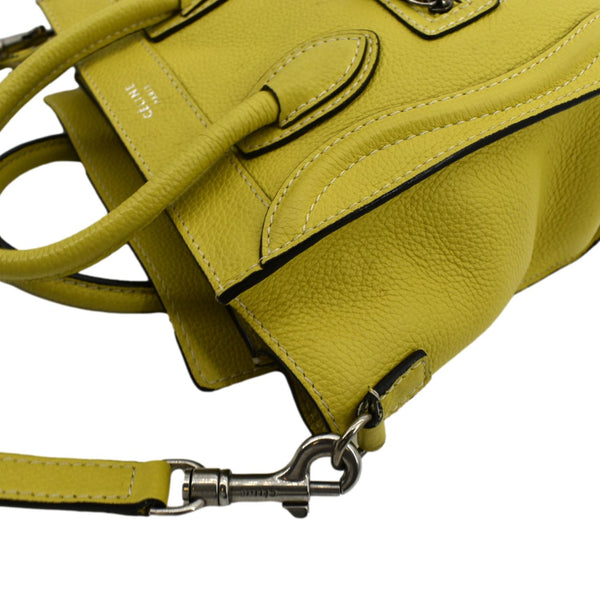 CELINE Nano Luggage Calfskin Leather Shoulder Bag Citron