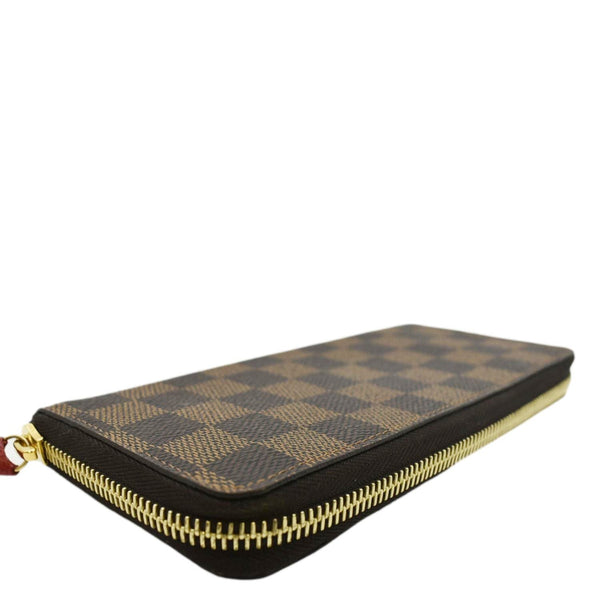 LOUIS VUITTON Clemence Damier Ebene Zippy Wallet Brown