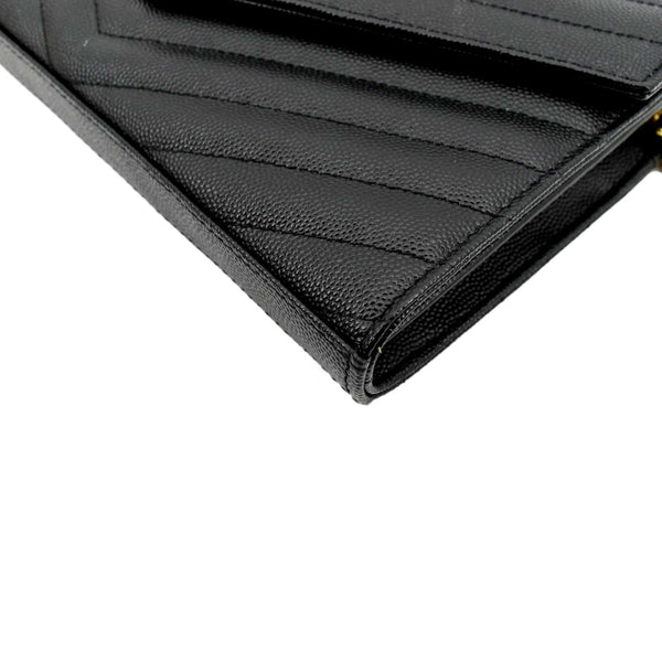 YVES SAINT LAURENT Cassandre Matelasse Chain Wallet Crossbody Bag Black