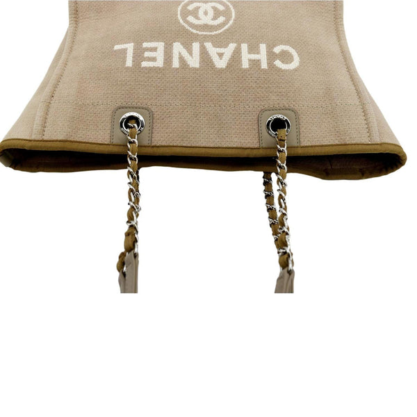 Chanel Deauville Canvas Tote Bag in Beige color