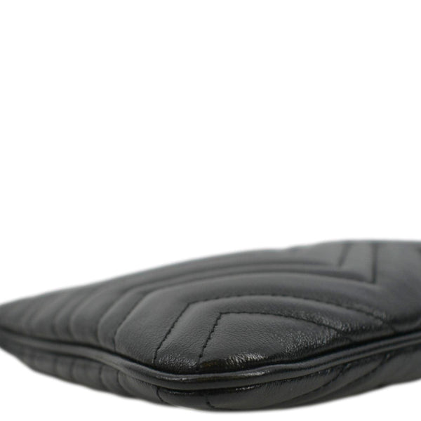 GUCCI GG Marmont Matelasse Chevron Leather Pouch Black 525541
