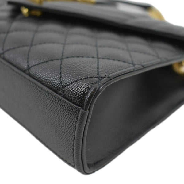 YVES SAINT LAURENT Envelope Flap Matelasse Leather Crossbody Bag Black