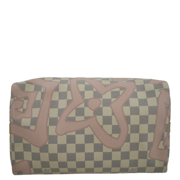 LOUIS VUITTON Tahitienne Speedy 30 Damier Azur Satchel Bag Rose Ballerine