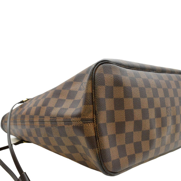 LOUIS VUITTON Neverfull MM Damier Ebene Tote Bag Brown