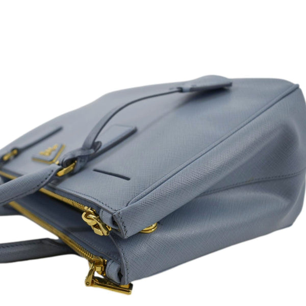PRADA Galleria Double-Zip small Saffiano Leather Tote Bag Light Blue
