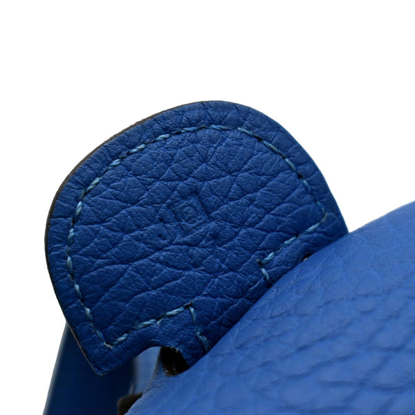 HERMES Evelyne GM Taurillon Clemence Crossbody Bag Blue