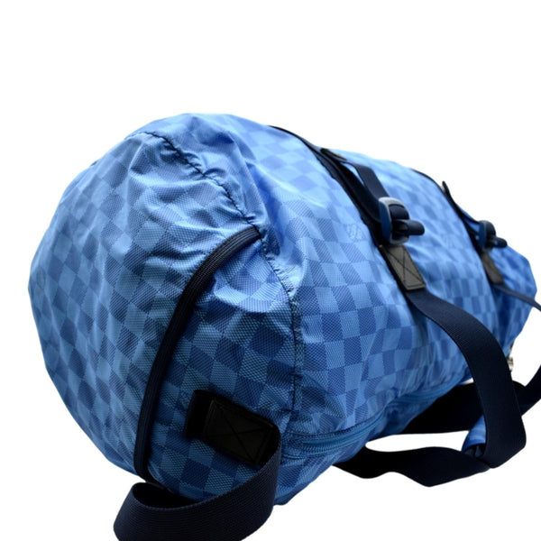 LOUIS VUITTON Keepall 50 Adventure Practical Nylon Damier Masai Duffle Travel Bag Blue - Final Sale
