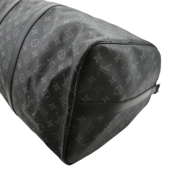 LOUIS VUITTON Keepall 55 Bandouliere Monogram Eclipse Travel Bag Black