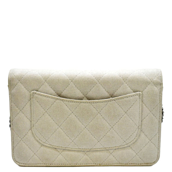 CHANEL Classic 2.55 Reissue Space Charm Quilted Canvas WOC Crossbody Bag Silver