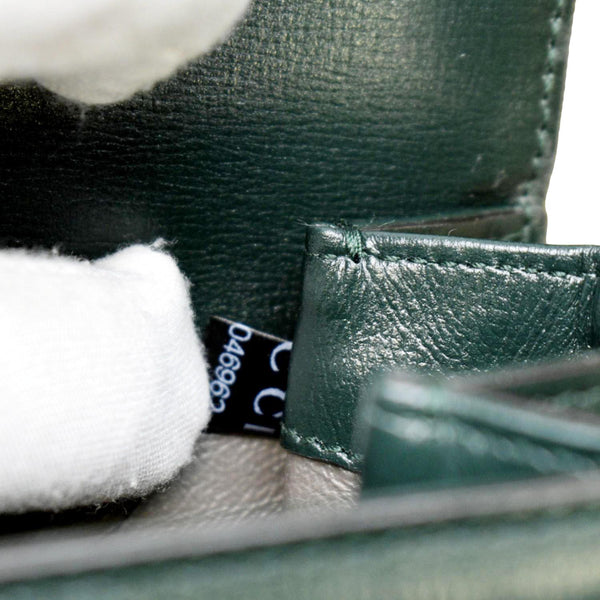 GUCCI Sylvie 1969 Mini Leather Shoulder Bag Green 615965