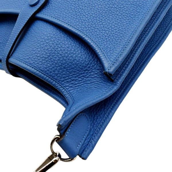 HERMES Evelyne GM Taurillon Clemence Crossbody Bag Blue