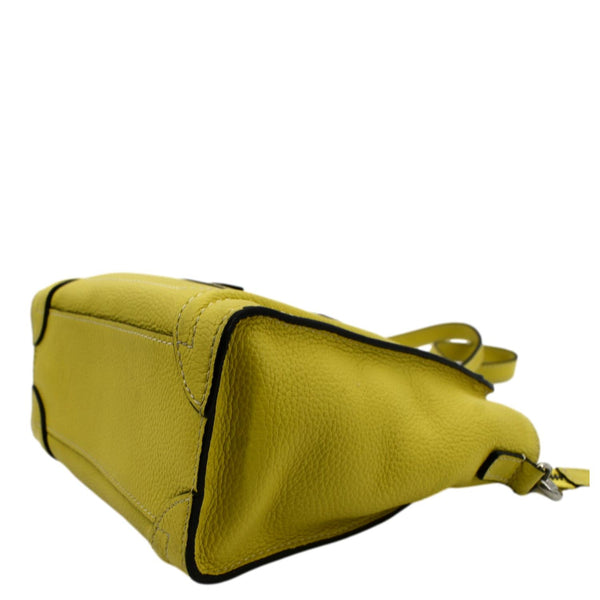 CELINE Nano Luggage Calfskin Leather Shoulder Bag Citron