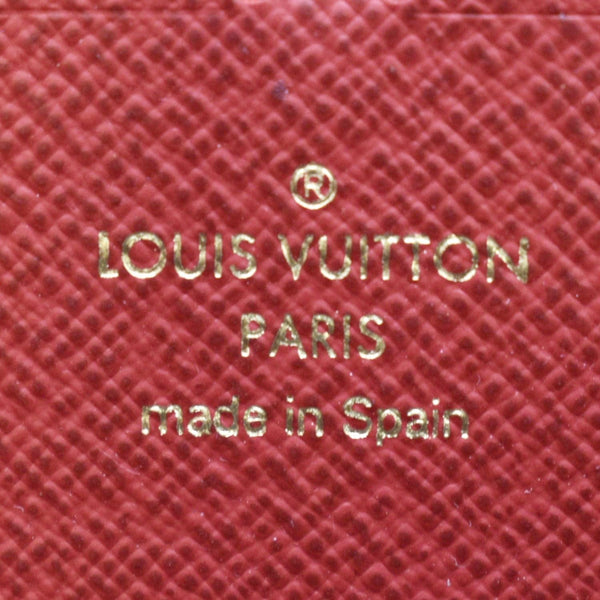 LOUIS VUITTON Clemence Damier Ebene Zippy Wallet Brown