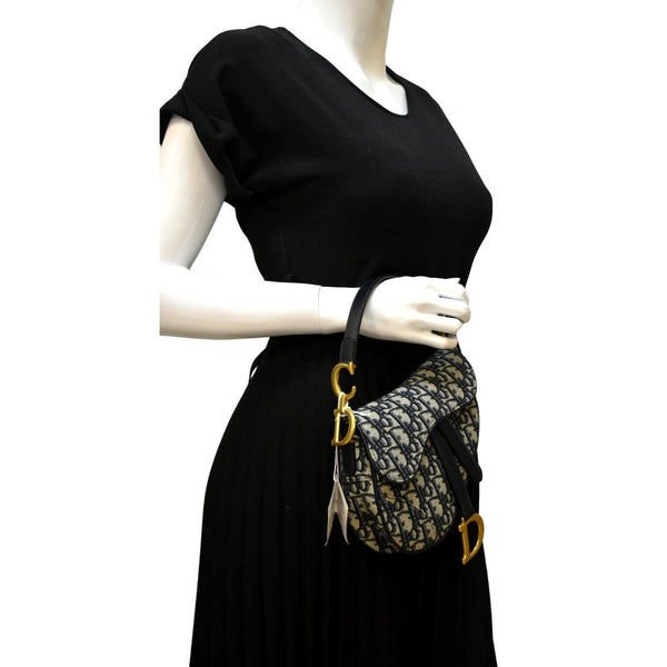 CHRISTIAN DIOR Saddle Mini Oblique Jacquard Crossbody Bag Multicolor