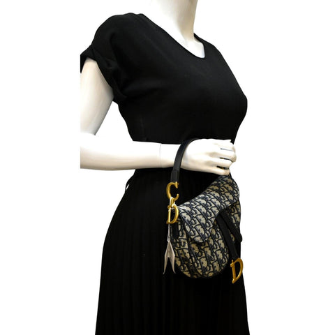 CHRISTIAN DIOR Saddle Mini Oblique Jacquard Crossbody Bag Multicolor