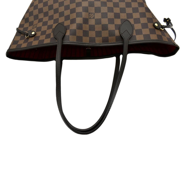 LOUIS VUITTON Neverfull MM Damier Ebene Tote Bag Brown