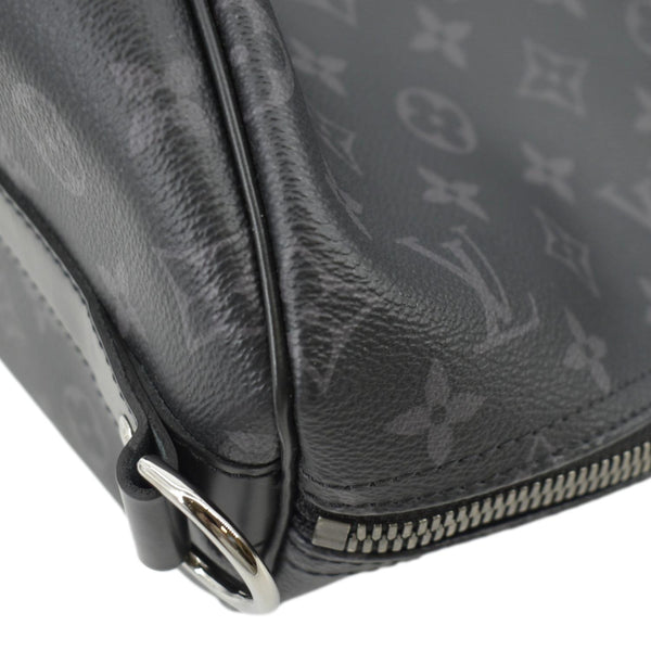 LOUIS VUITTON Keepall 55 Bandouliere Monogram Eclipse Travel Bag Black