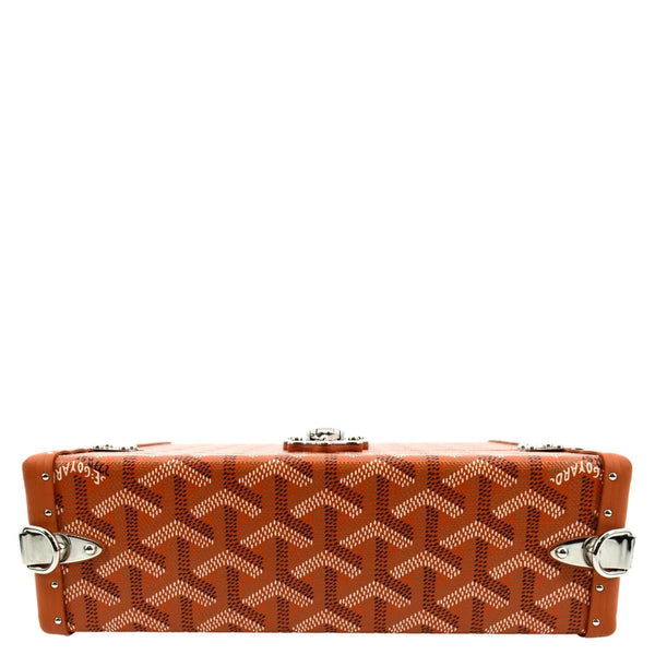 GOYARD Cassette Canvas Trunk Clutch Bag Orange
