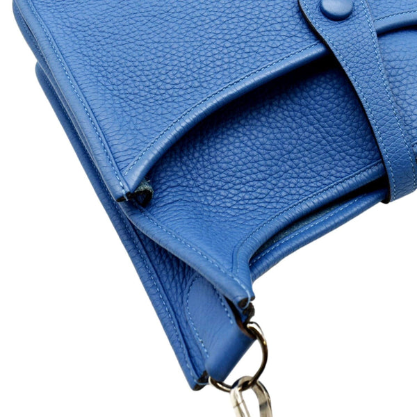 HERMES Evelyne GM Taurillon Clemence Crossbody Bag Blue