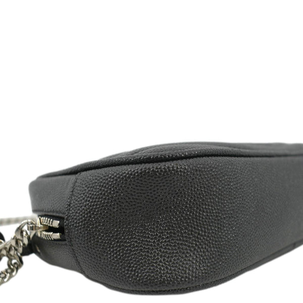 YVES SAINT LAURENT Lou Chevron Leather Camera Crossbody Bag Black