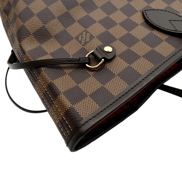 LOUIS VUITTON Neverfull MM Damier Ebene Tote Bag Brown