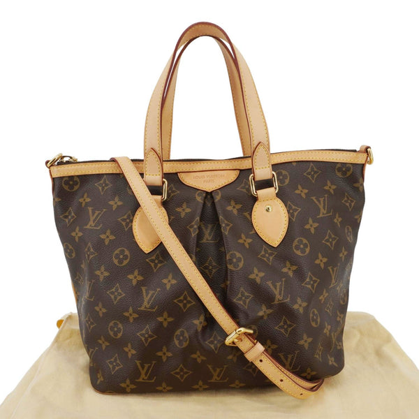 LOUIS VUITTON Palermo PM Monogram Canvas Shoulder Bag Brown